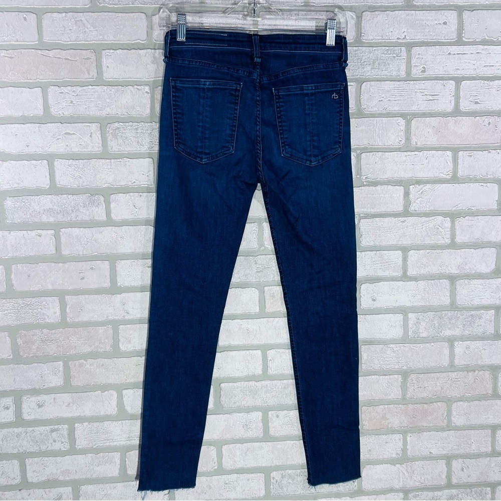 rag & bone Cate Midrise Ankle Skinny Raw Hem Jeans in Wilton Wash Size 25 - Picture 4 of 9